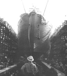 Launching of SS Robert E. Peary