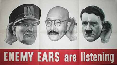 Enemy ears: are listening poster