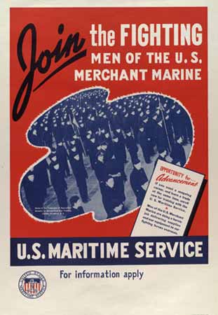 Join the fighting men of the U.S merchant marine poster