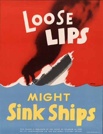 Loose lips might sink ships poster