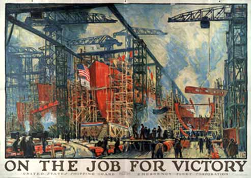 On the job for victory poster