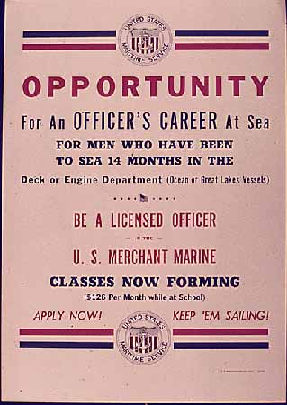 Opportunity for an Officer Career at Sea poster