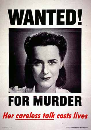 Wanted! For Murder, Her Careless talk costs lives poster