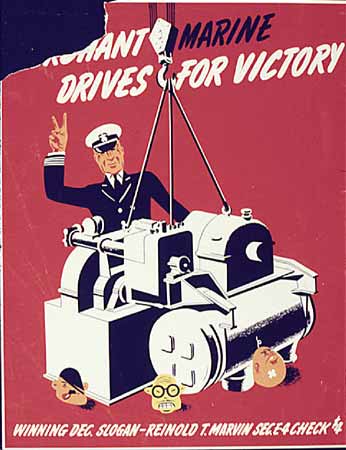 poster Merchant MarineDrives for Victory