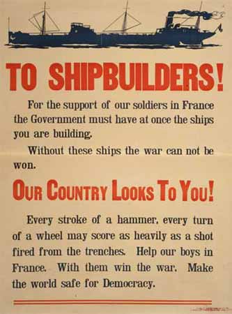 WW1 poster To Shipbuilders!